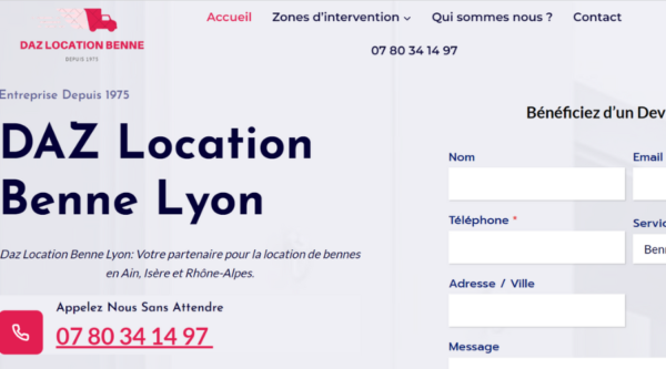 Vorschau der Website von DAZ Location Benne